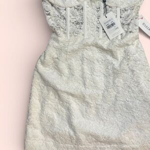 Bardot Ivory Lace Strapless Dress
